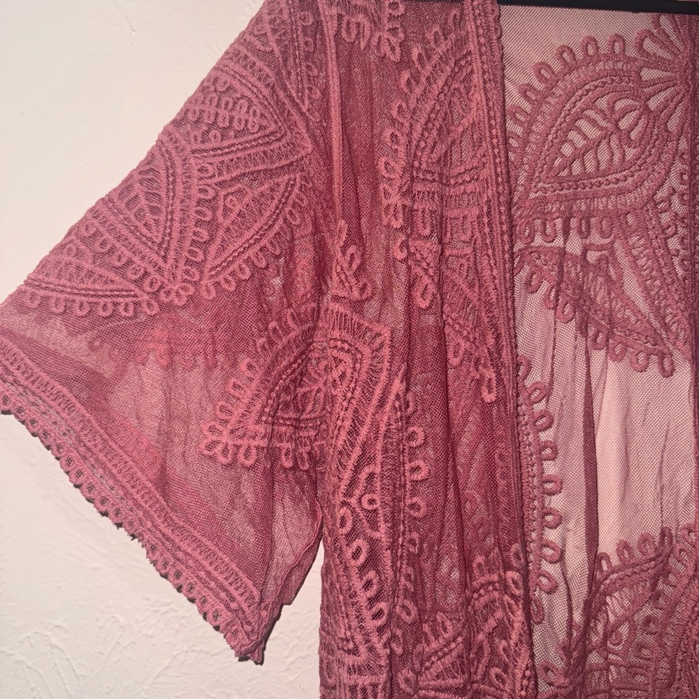 Chic Embroidered boho Blouse in Rose